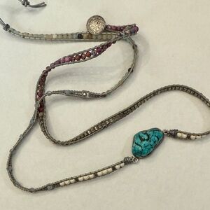 Turquoise and Multicolor Beaded Wrap Bracelet